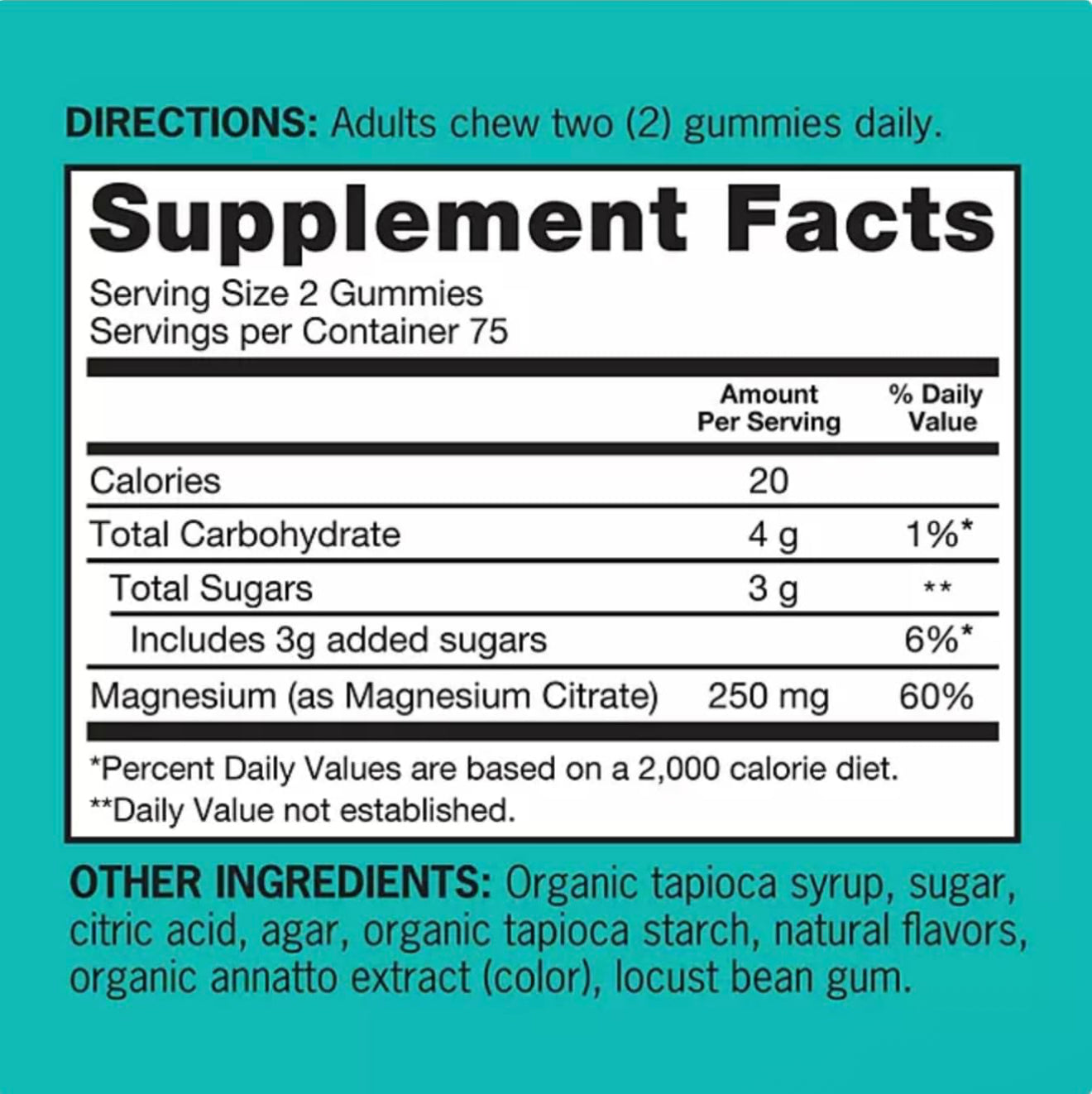 큐놀 고함량 마그네슘 시트레이트 구미 250mg Qunol Gummies Extra Strength Magnesium Citrate